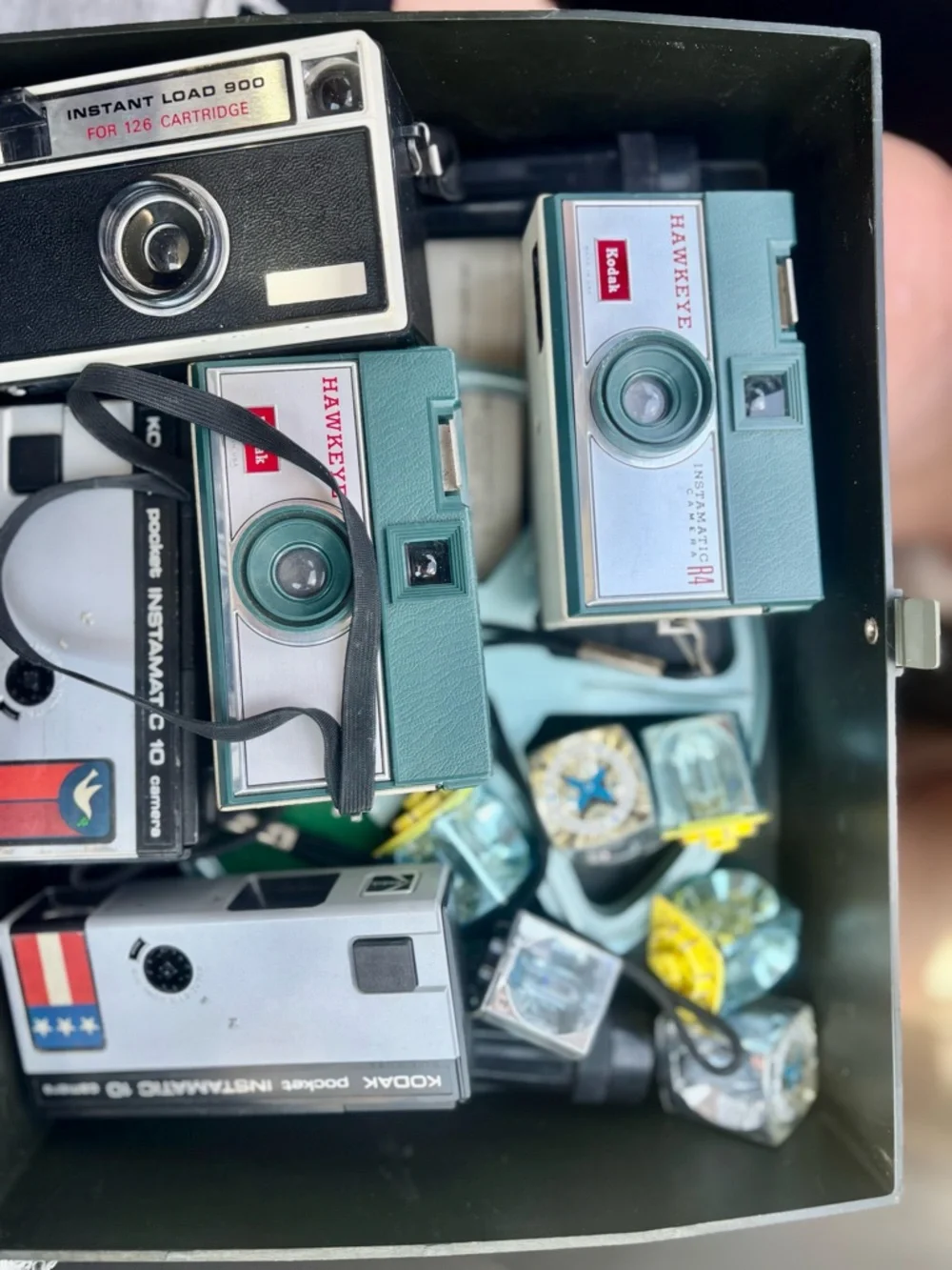 Kodak Hawkeye Instamatic Vintage Camera - Teal Lot